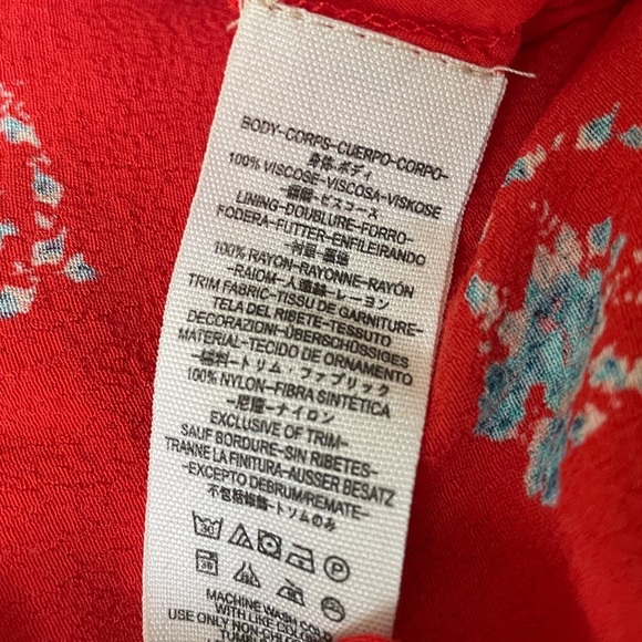 Free People Mockingbird Coral Red Floral Print
Backless Mini Dress sz 4 Sm/Med - Picture 9 of 10